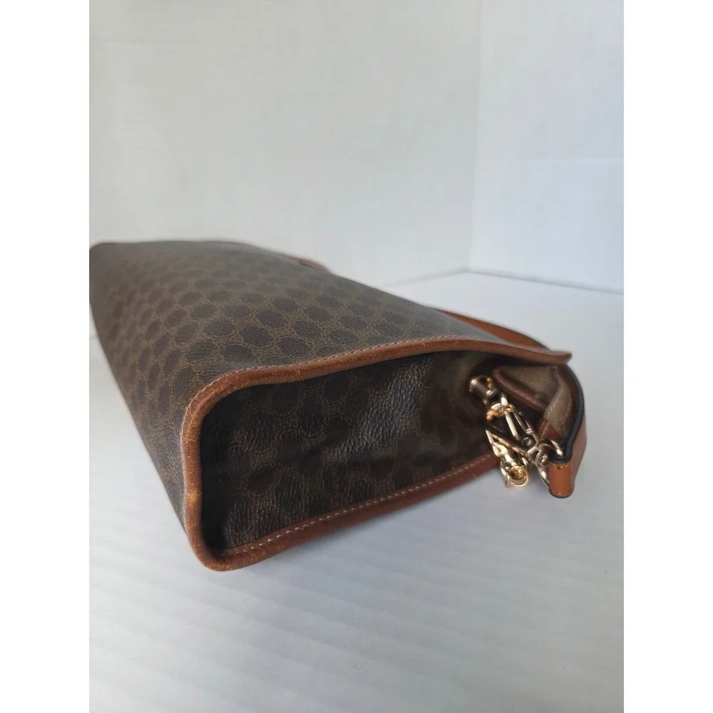 Celine Macadam Triomphe Vintage Shoulder Bag Brown Monogram Coated Canvas